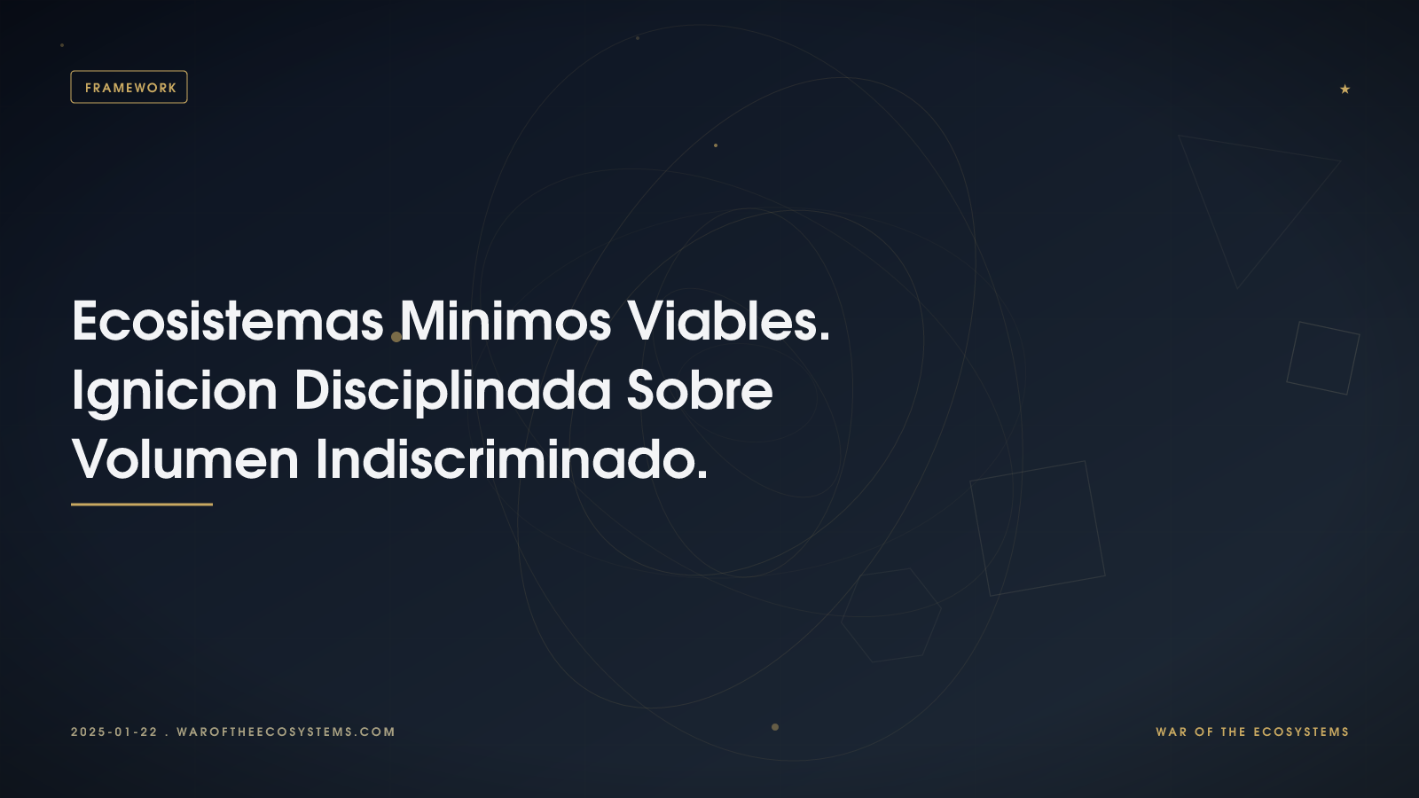 Ecosistemas Minimos Viables. Ignicion Disciplinada Sobre Volumen Indiscriminado.