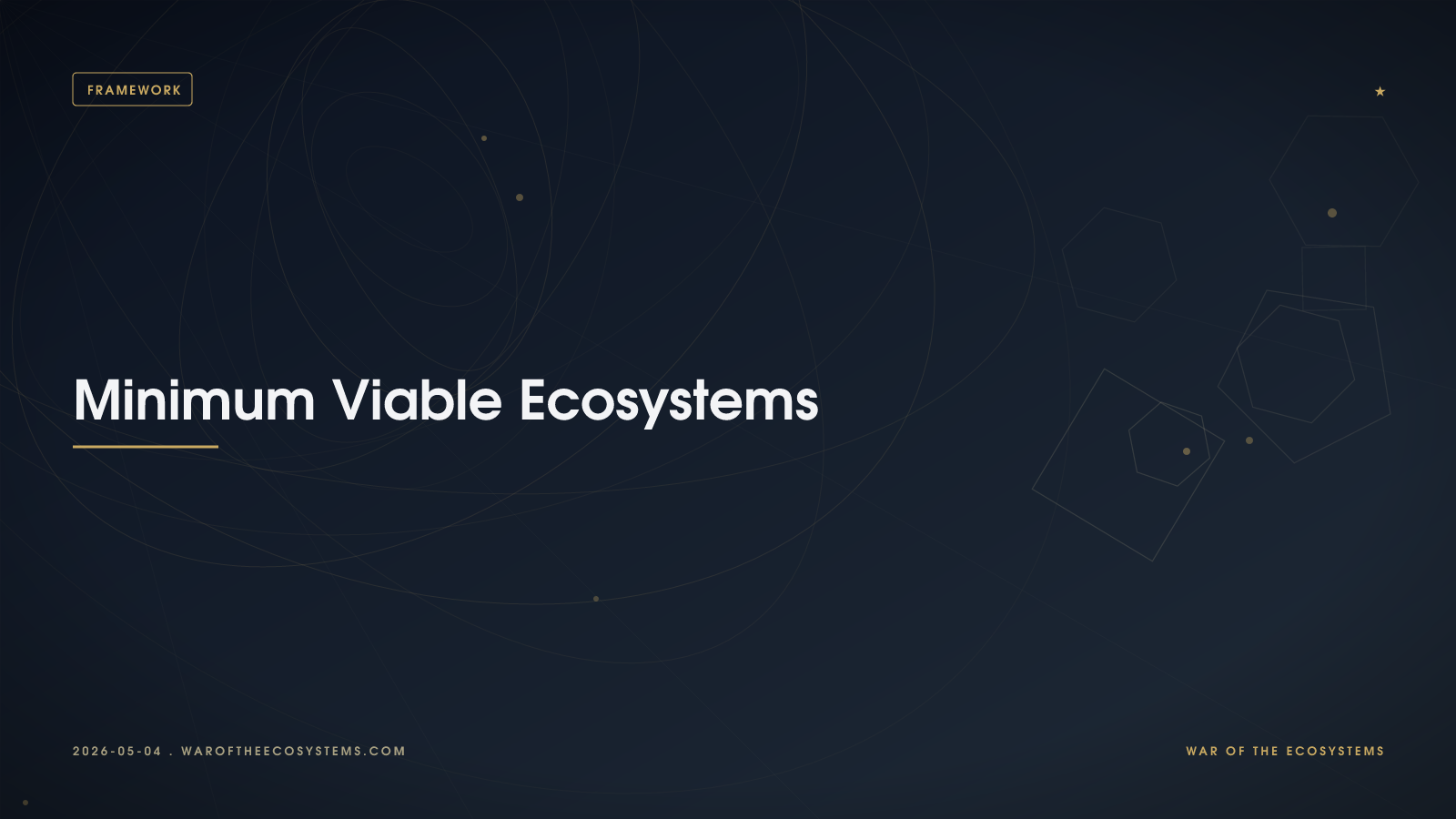 Minimum Viable Ecosystems