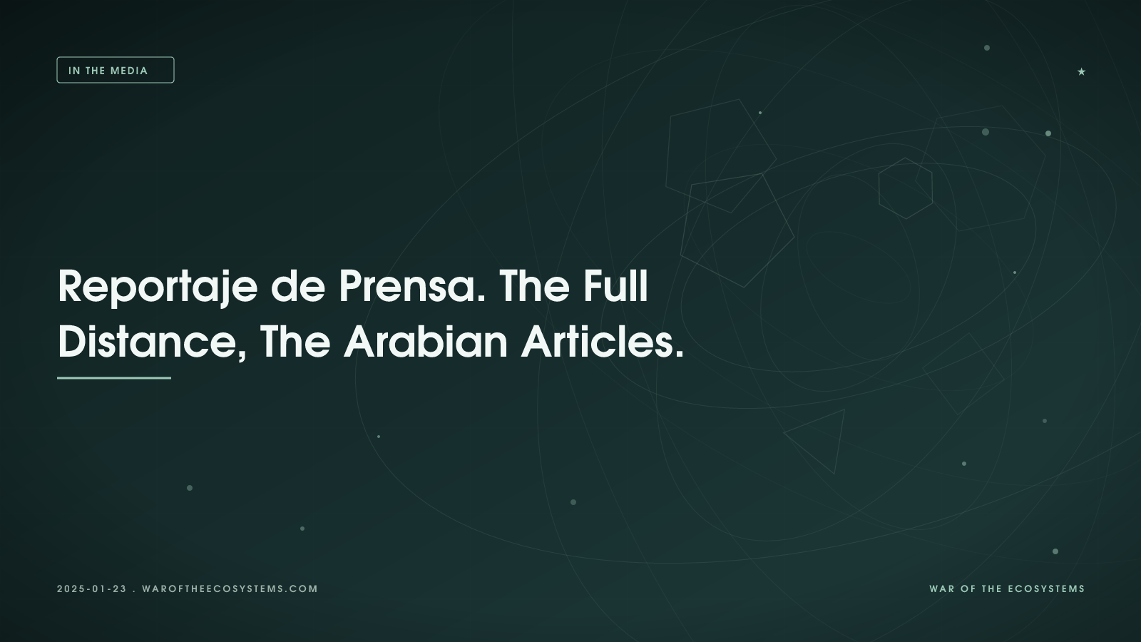 Reportaje de Prensa. The Full Distance, The Arabian Articles.